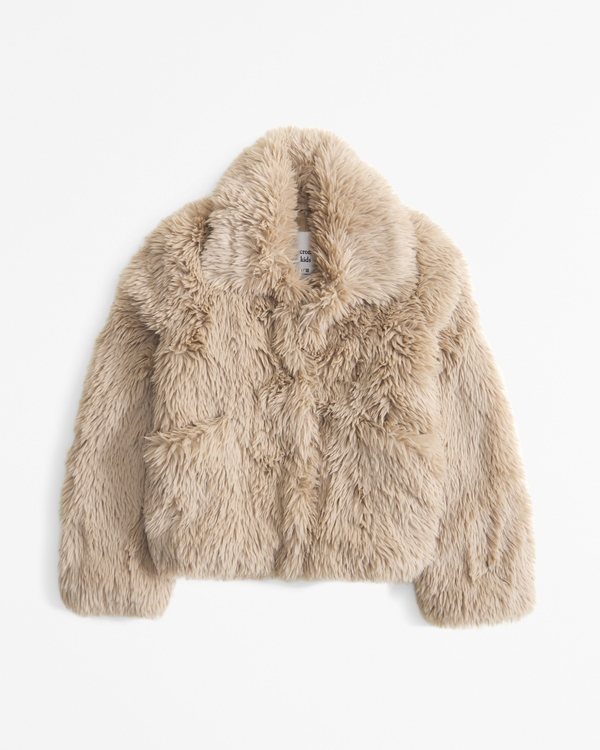 faux fur jacket, Light Brown