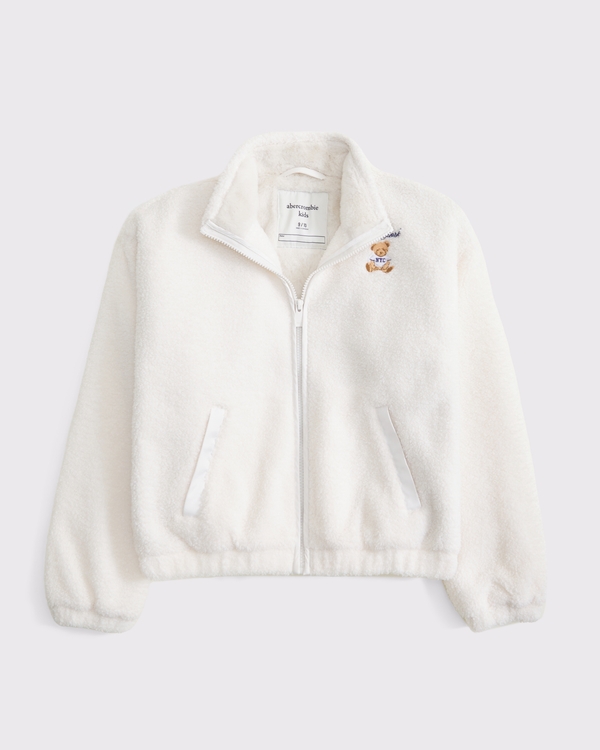 sherpa bomber jacket, Cream view 1