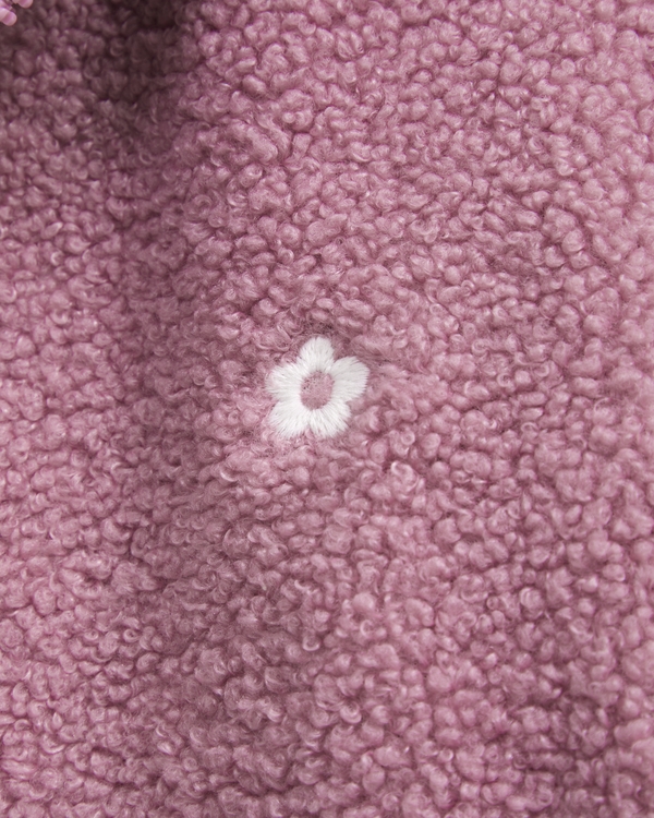 logo sherpa bomber jacket, Light Mauve view 2