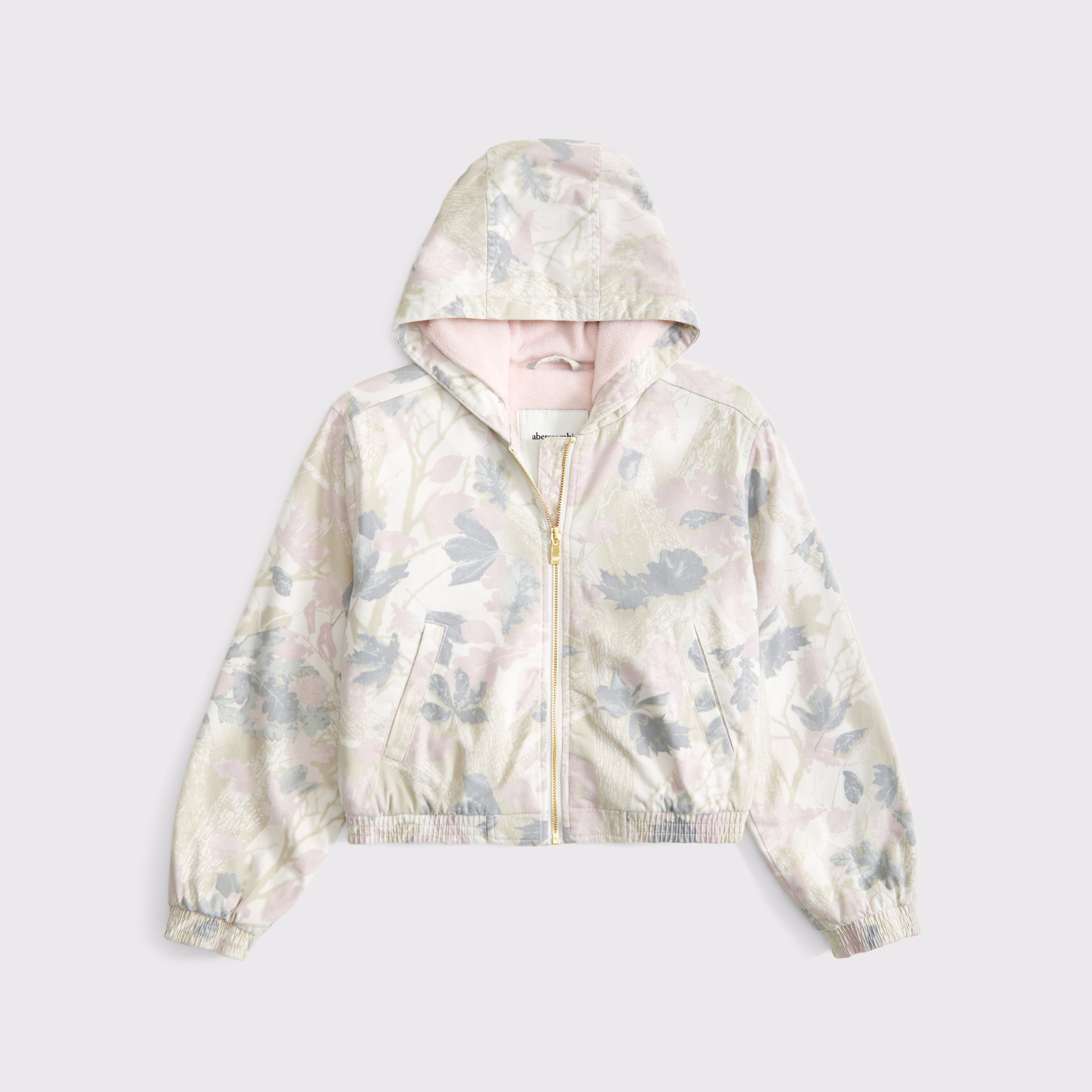 Abercrombie & Fitch Kids' Hooded Workwear Full-zip Jacket In White