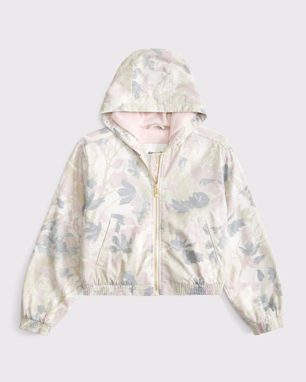 hooded workwear full-zip jacket, Pink Camo view 1