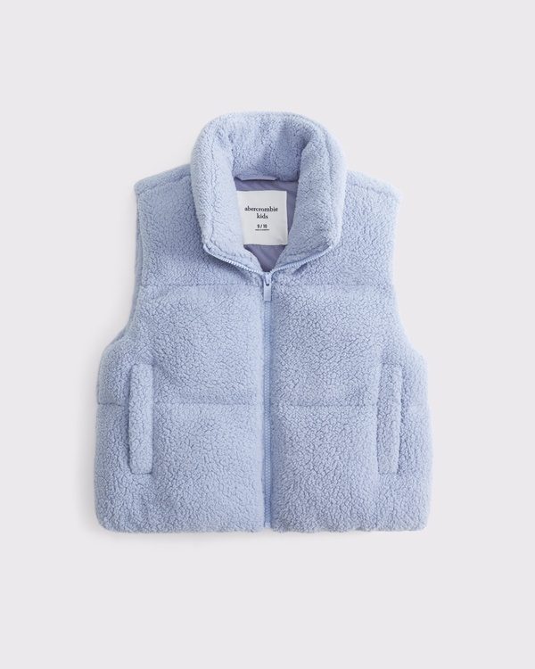 sherpa puffer vest, Periwinkle view 1
