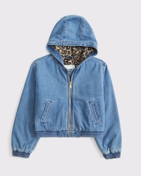 hooded workwear full-zip jacket