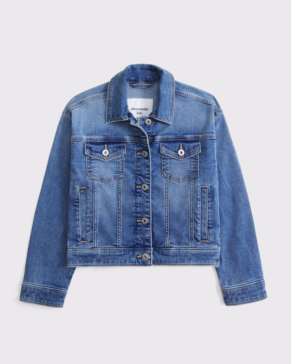 denim jacket, Medium Denim Wash view 1