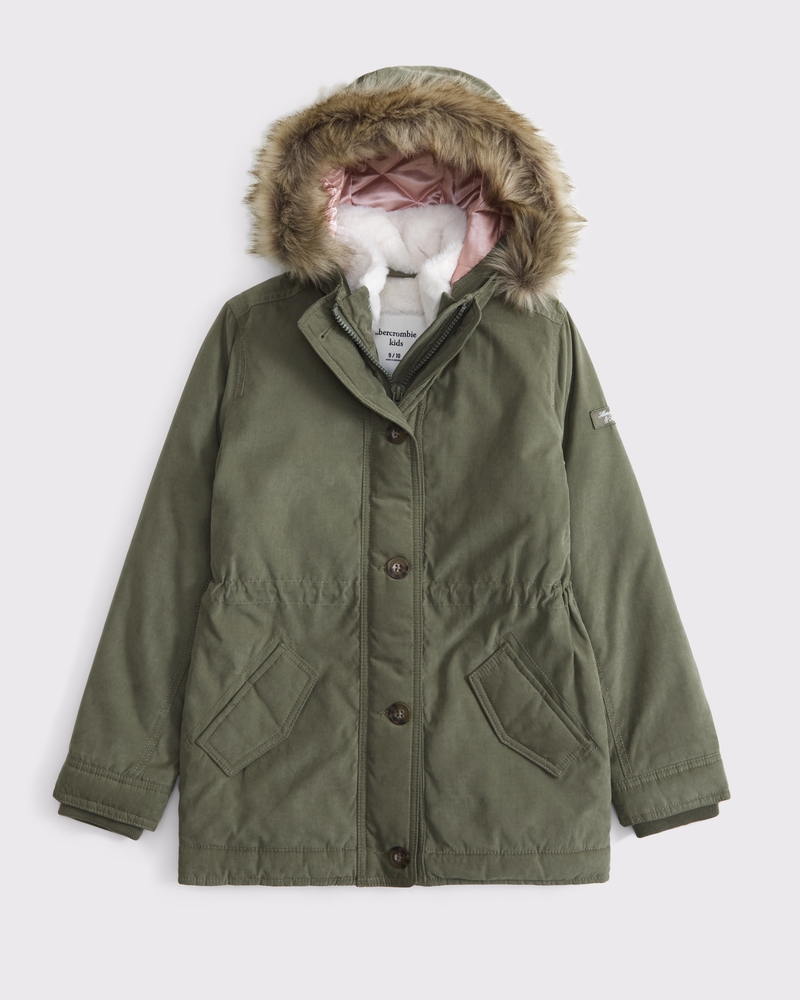 girls faux fur hooded parka | girls clearance | Abercrombie.com