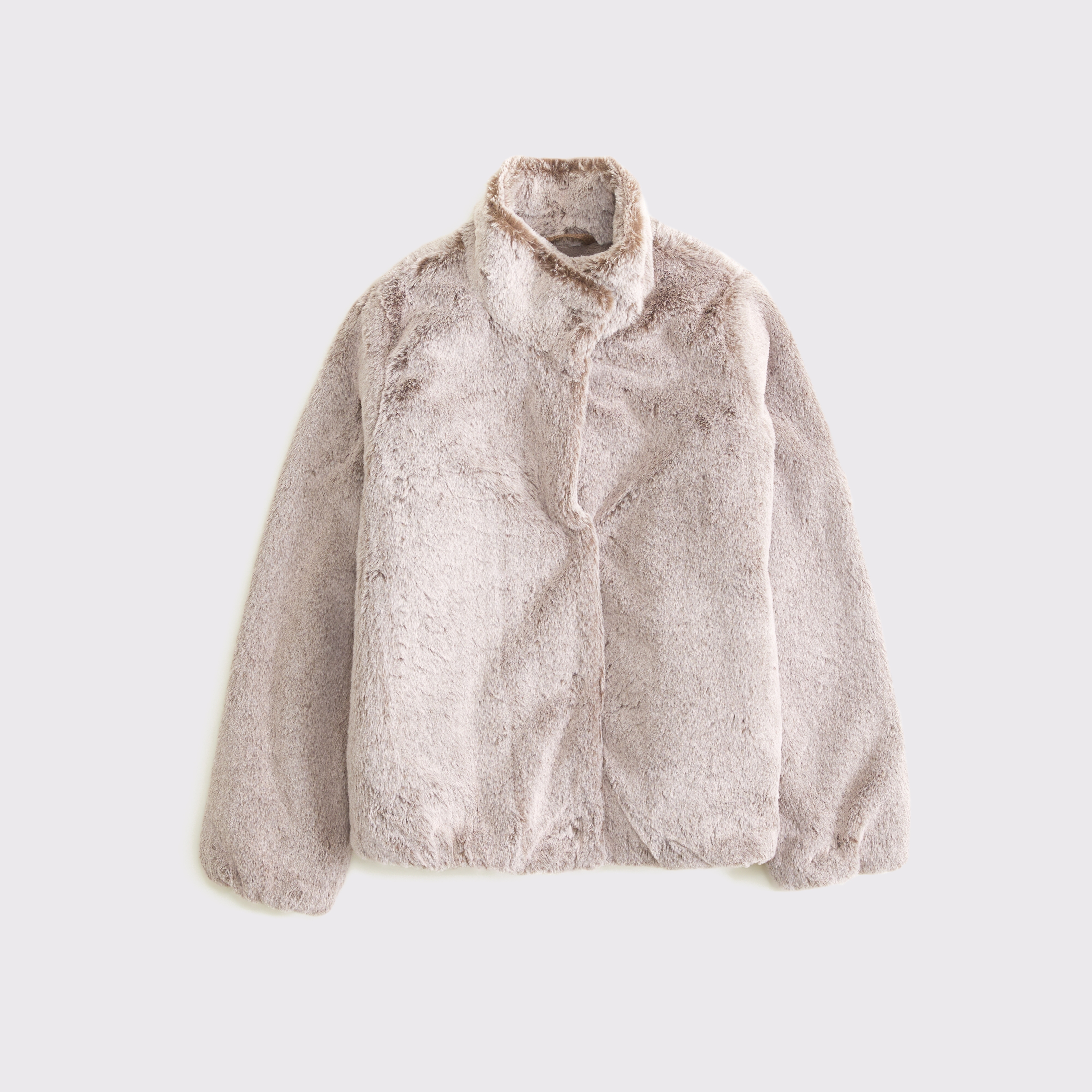 Abercrombie & Fitch Kids' Faux Fur Mockneck Jacket In White