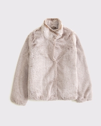 faux fur mockneck jacket