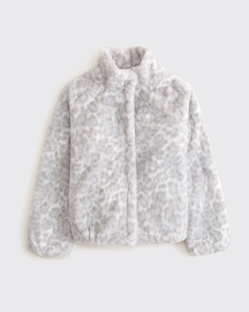 faux fur mockneck jacket