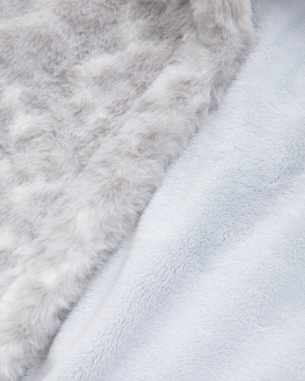 faux fur mockneck jacket, Gray Pattern view 2