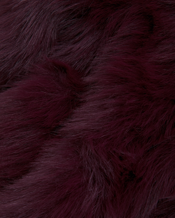 faux fur zip jacket, Burgundy view 2