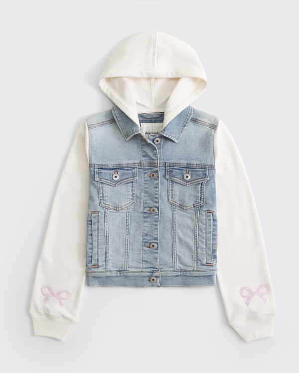 fleece-sleeve denim jacket, Medium view 1