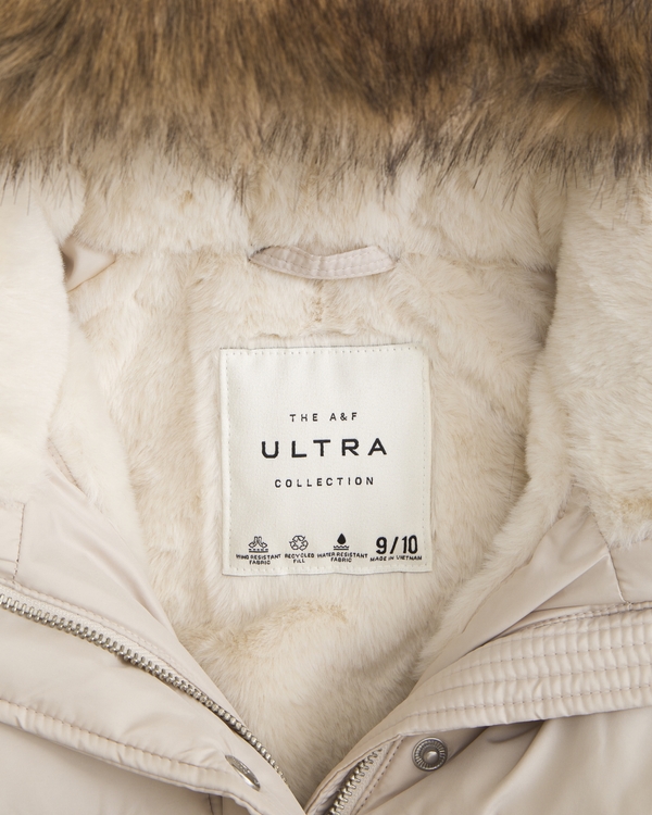 a&f ultra hooded faux fur-trim parka, Moonbeam view 2