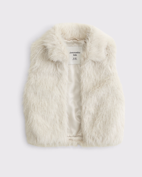 faux fur vest, Beige view 1