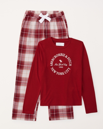 girls flannel pajama set girls Abercrombie