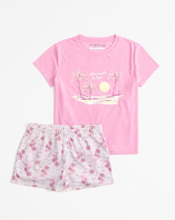 Girls shortie pjs sales