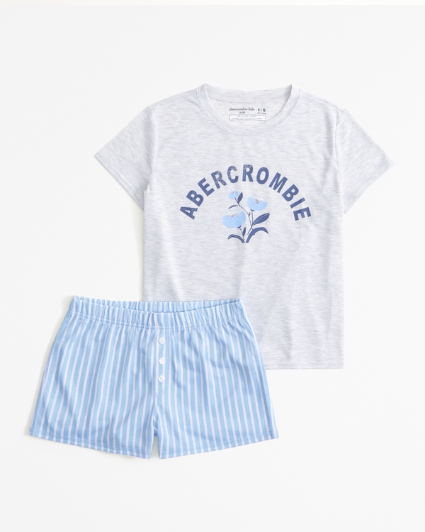 shorts pajama set, Blue Stripe