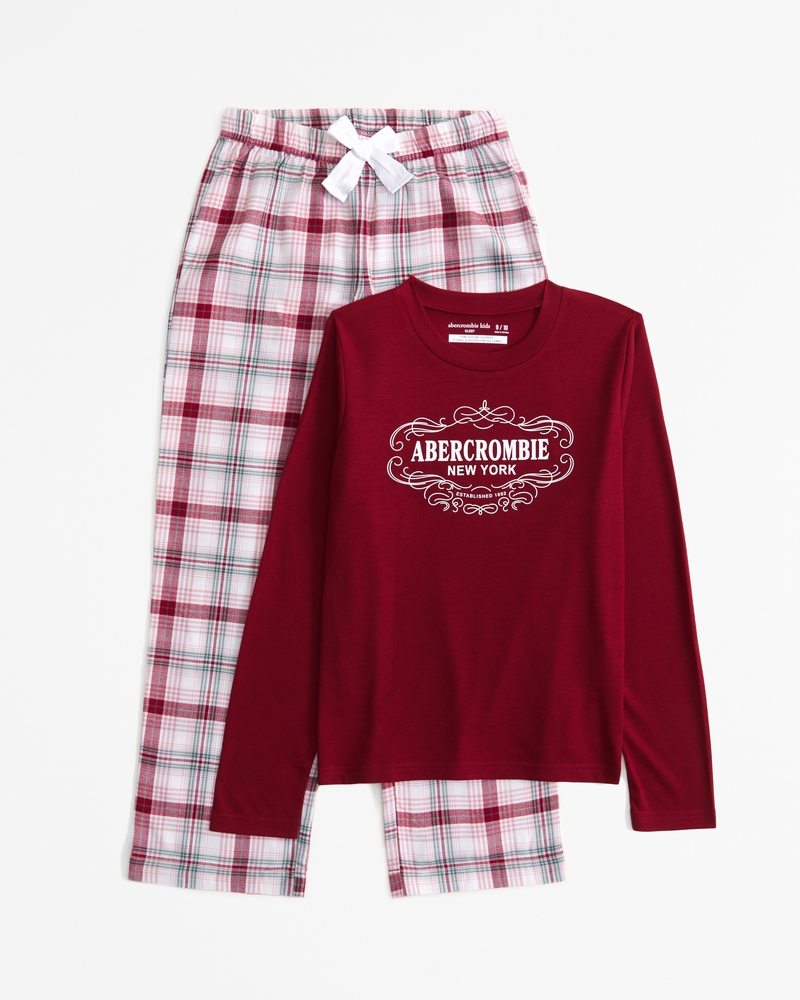 Online girls' flannel pajama set