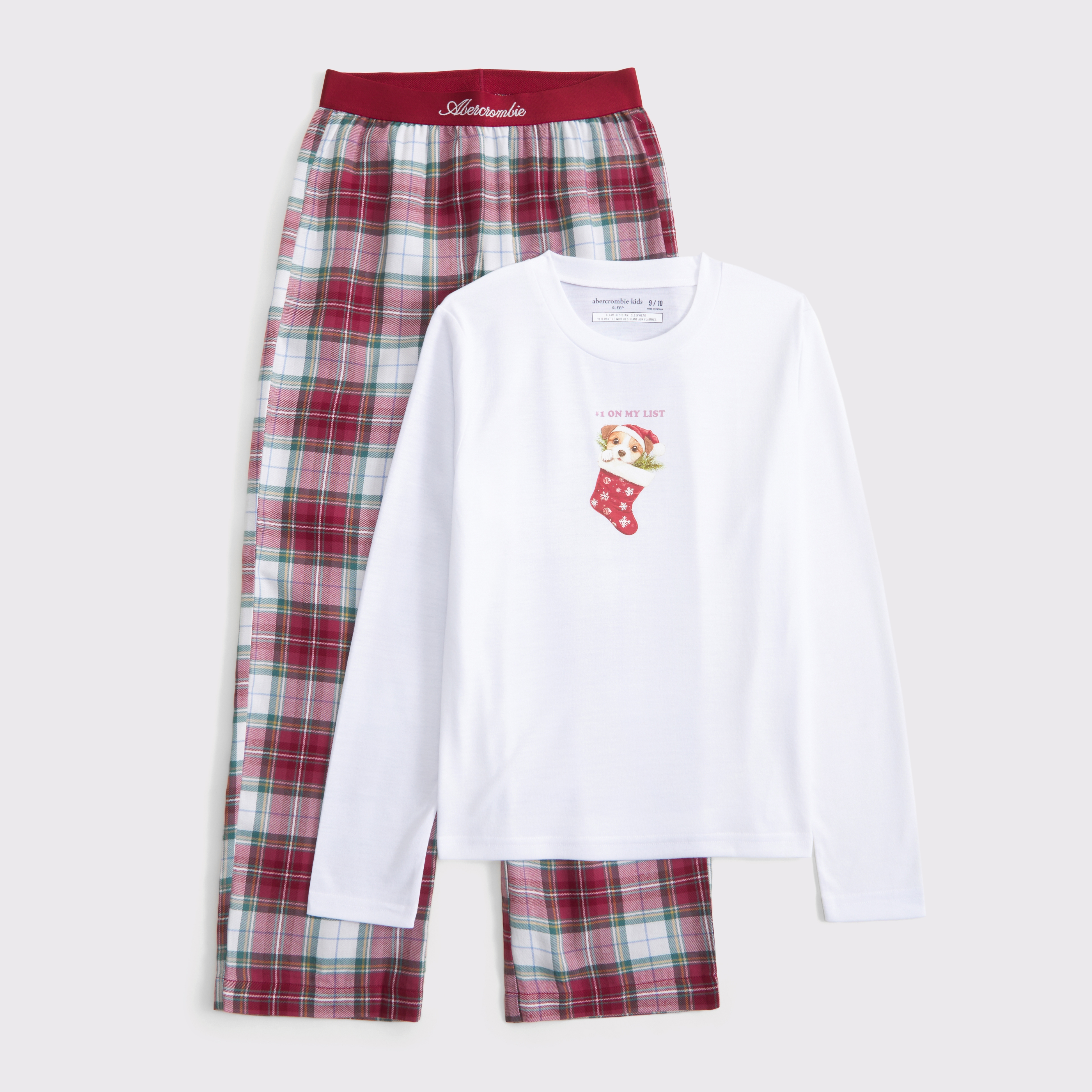 Abercrombie & Fitch Kids' Flannel Pajama Set In Red