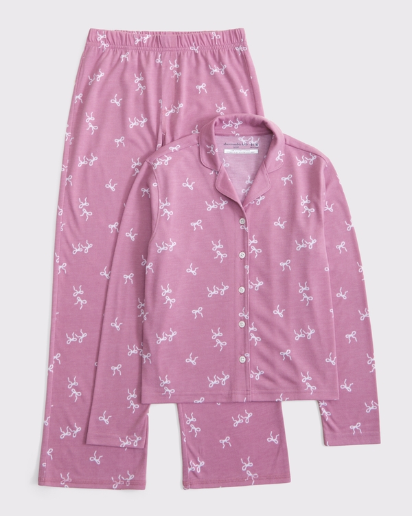 pants pajama set, Dark Pink Pattern view 1