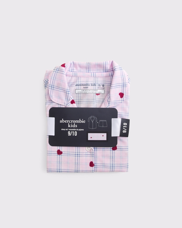 short pajama set, Light Pink Pattern view 2