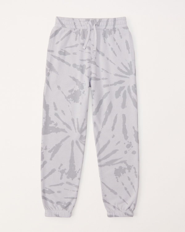 pattern fleece sweatpants, Grey Dye