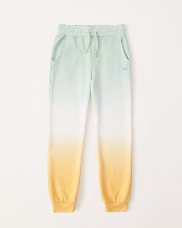 tie-dye logo fleece joggers, Green And Yellow Pattern