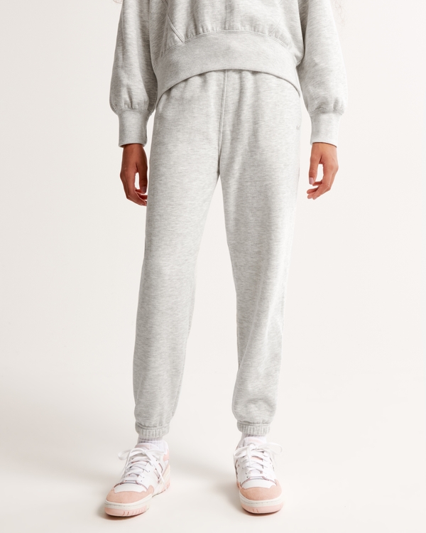 essential sunday logo fleece sweatpants, Light Grey