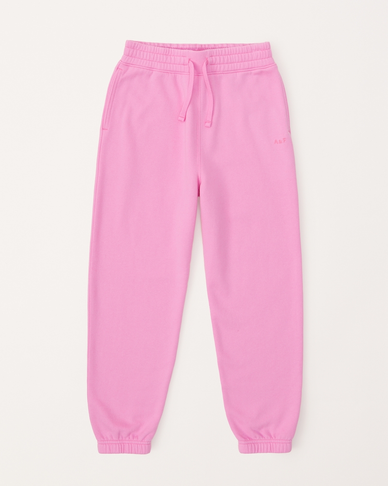 girls essential sunday logo fleece sweatpants - Abercrombie