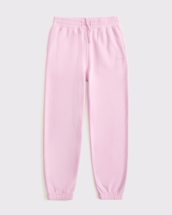 essential sunday logo fleece sweatpants, Pink view 1