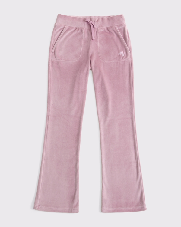 velour bootcut sweatpants, Light Mauve view 1