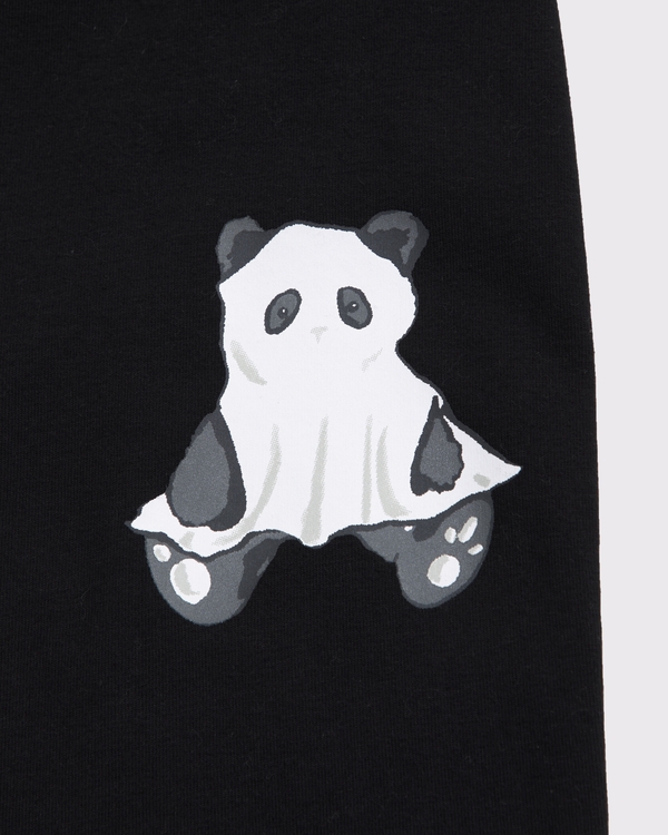 halloween graphic flare leggings, Black view 2