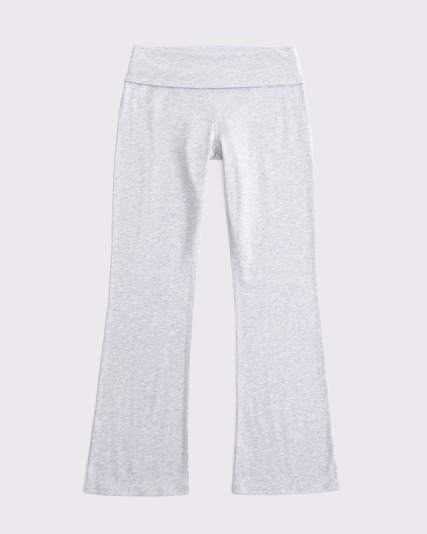 foldover mini-flare leggings, Light Gray view 1