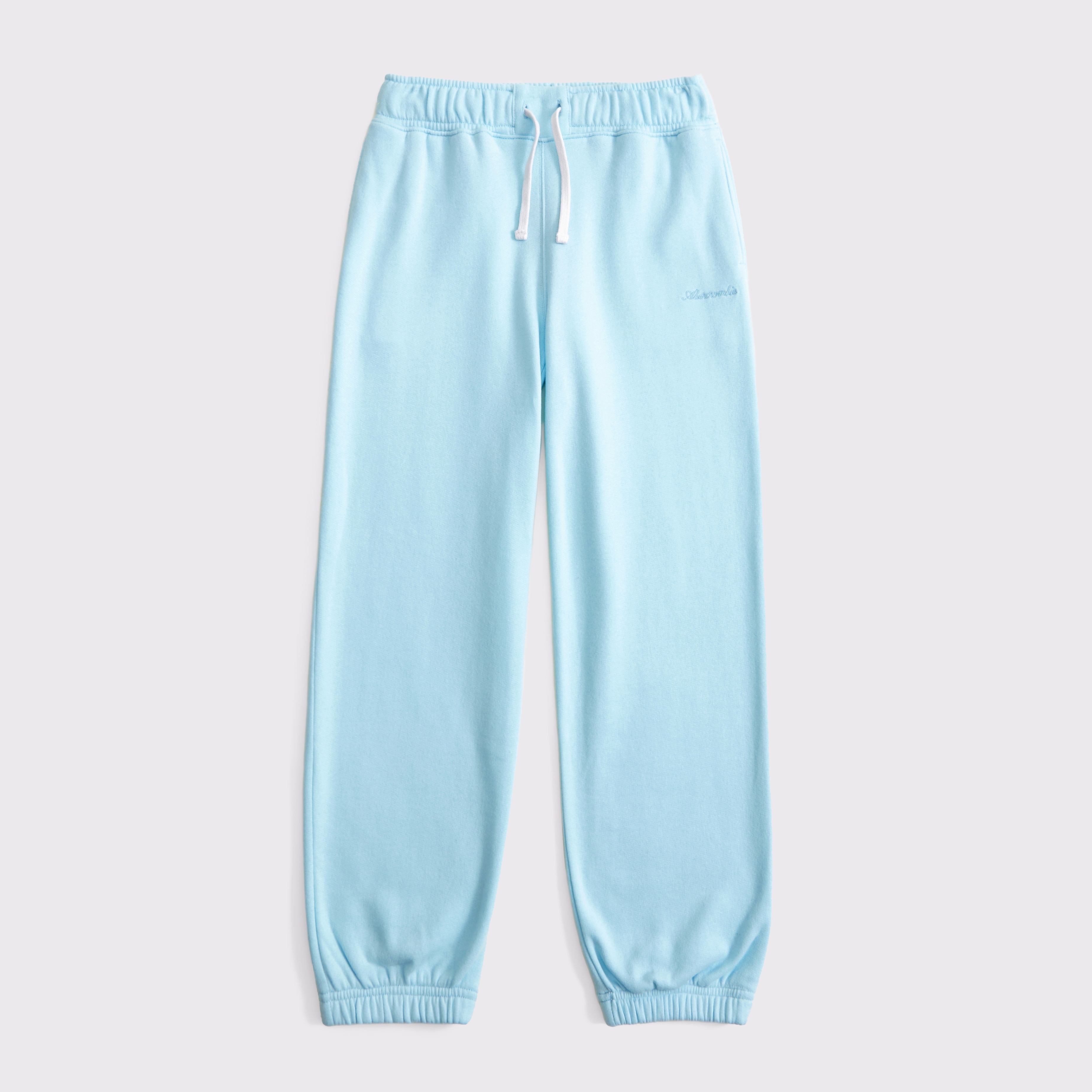 Abercrombie & Fitch Kids' Essential Logo Fleece Sweatpants In Blue