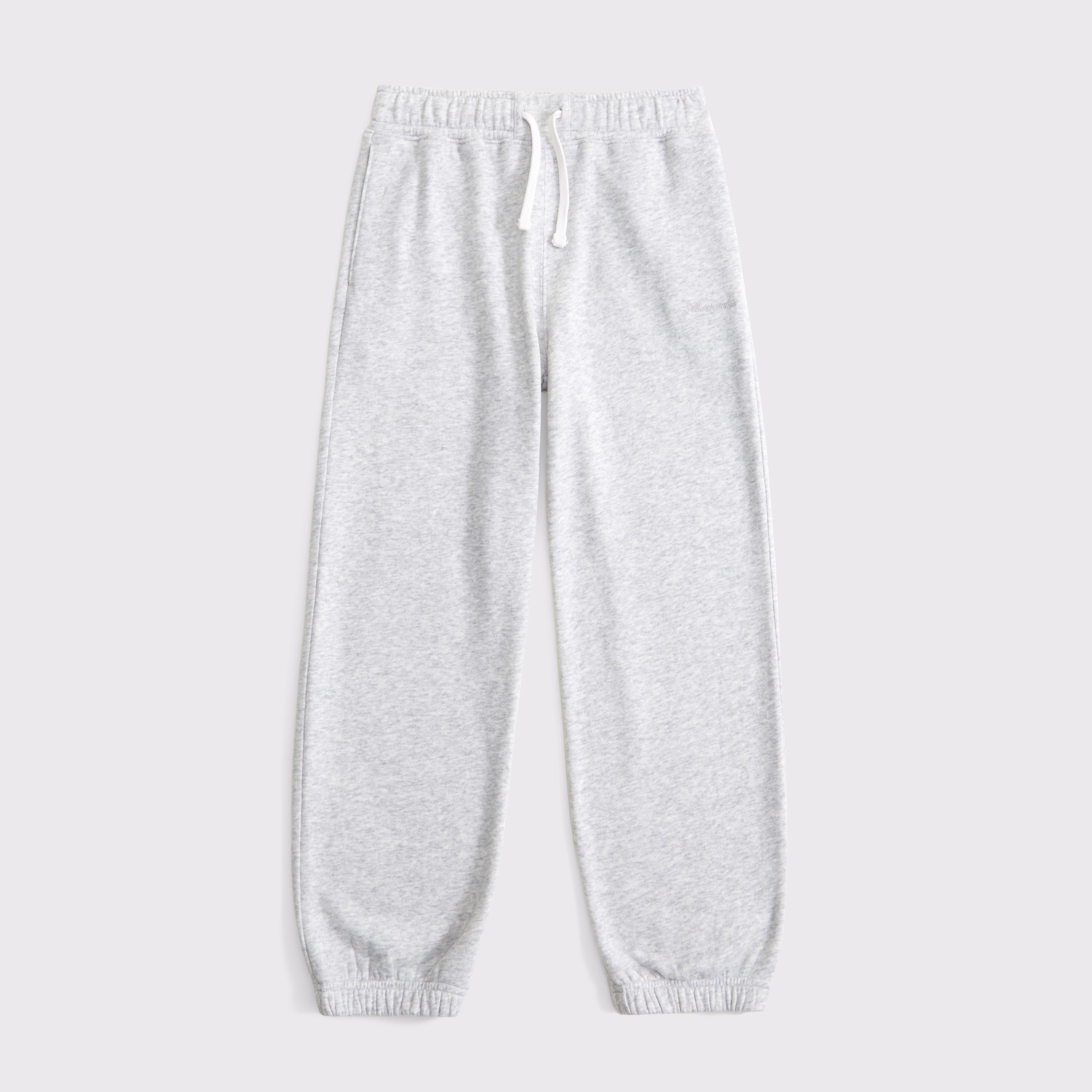 Abercrombie & Fitch Kids' Essential Logo Fleece Sweatpants In Gray
