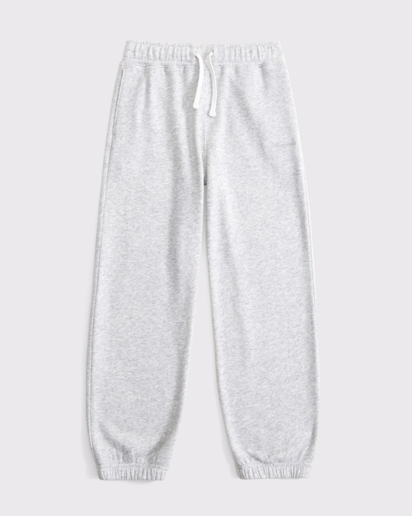 essential logo fleece sweatpants, Light Gray view 1