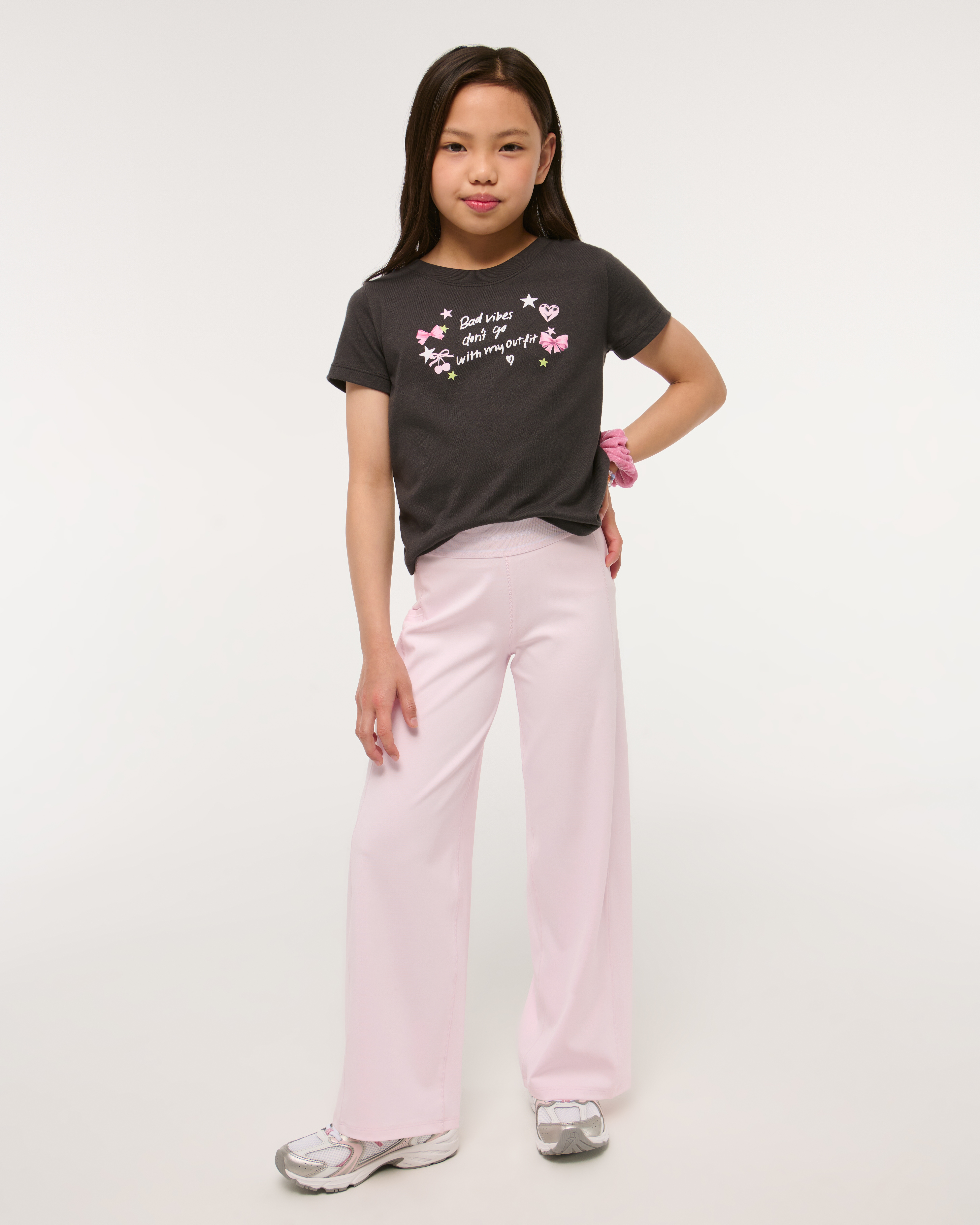 Abercrombie & Fitch Kids' Ypb Wide Leg Sweatpants In Pink