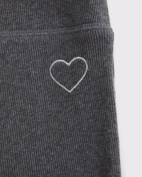 rib knit low rise flare leggings