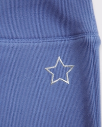 rib knit low rise flare leggings