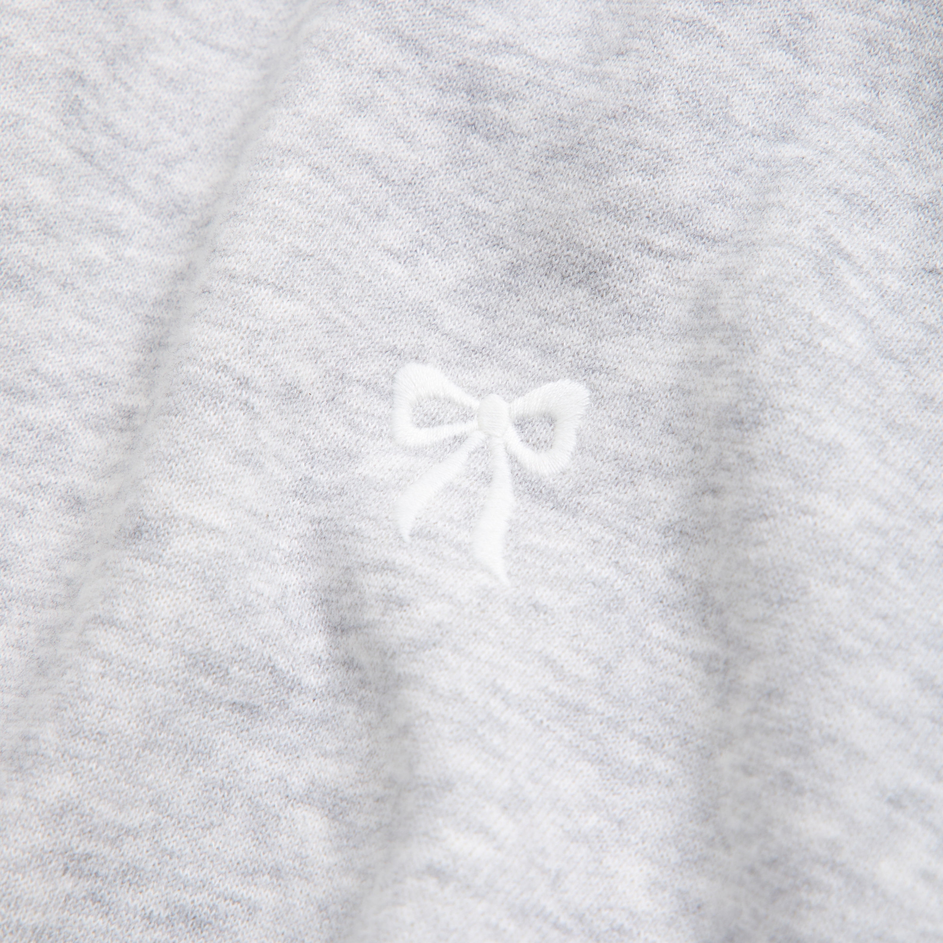 Abercrombie & Fitch Embroidered Bow Fleece Sweatpants In Gray