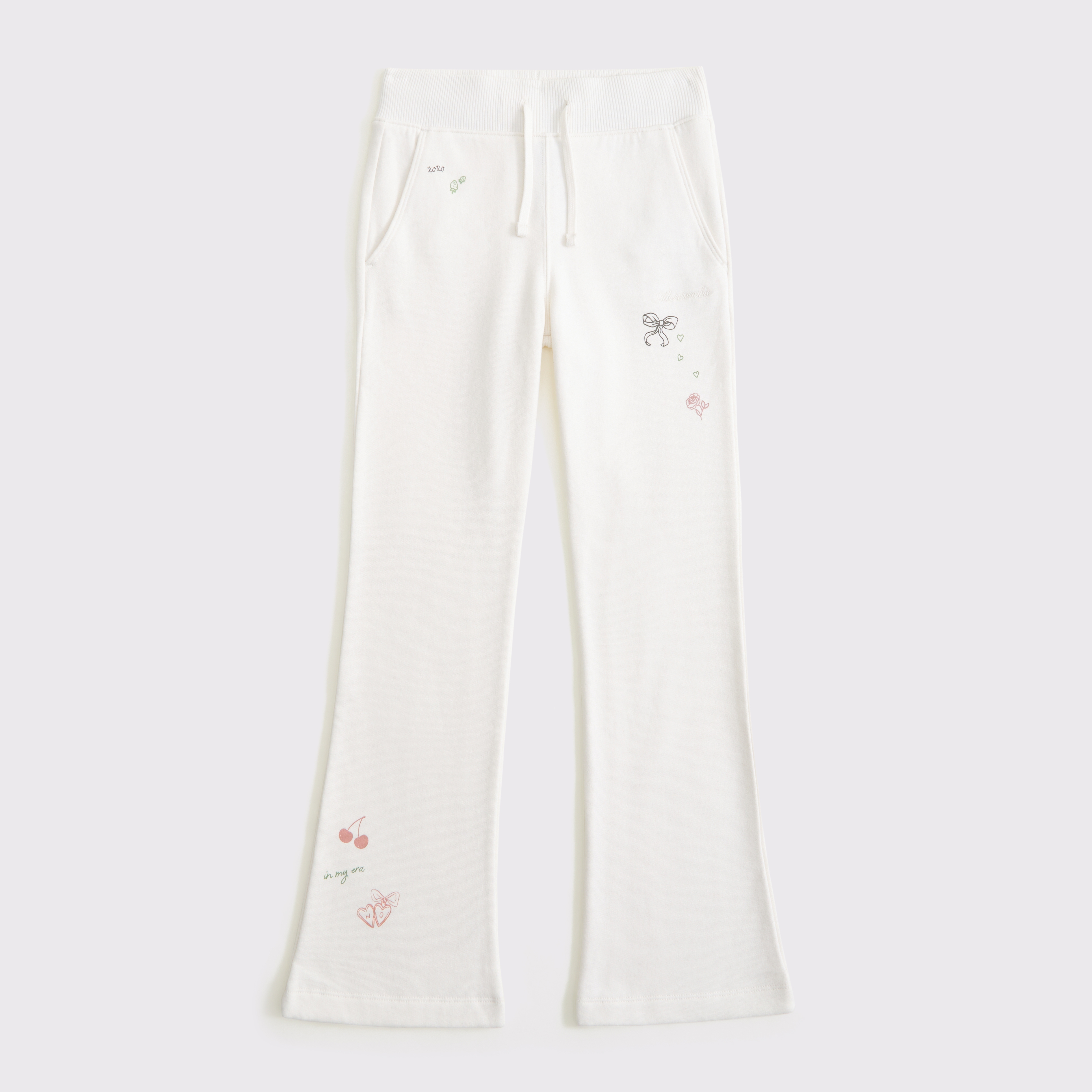 Abercrombie & Fitch Kids' Essential Bootcut Sweatpants In White