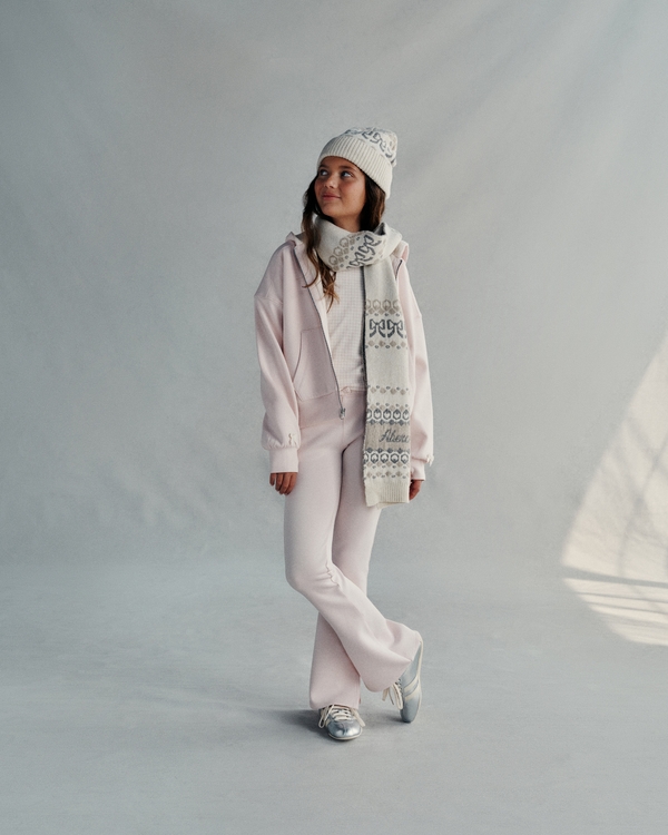 ypb neoknit bootcut bow sweatpants, Light Pink view 1