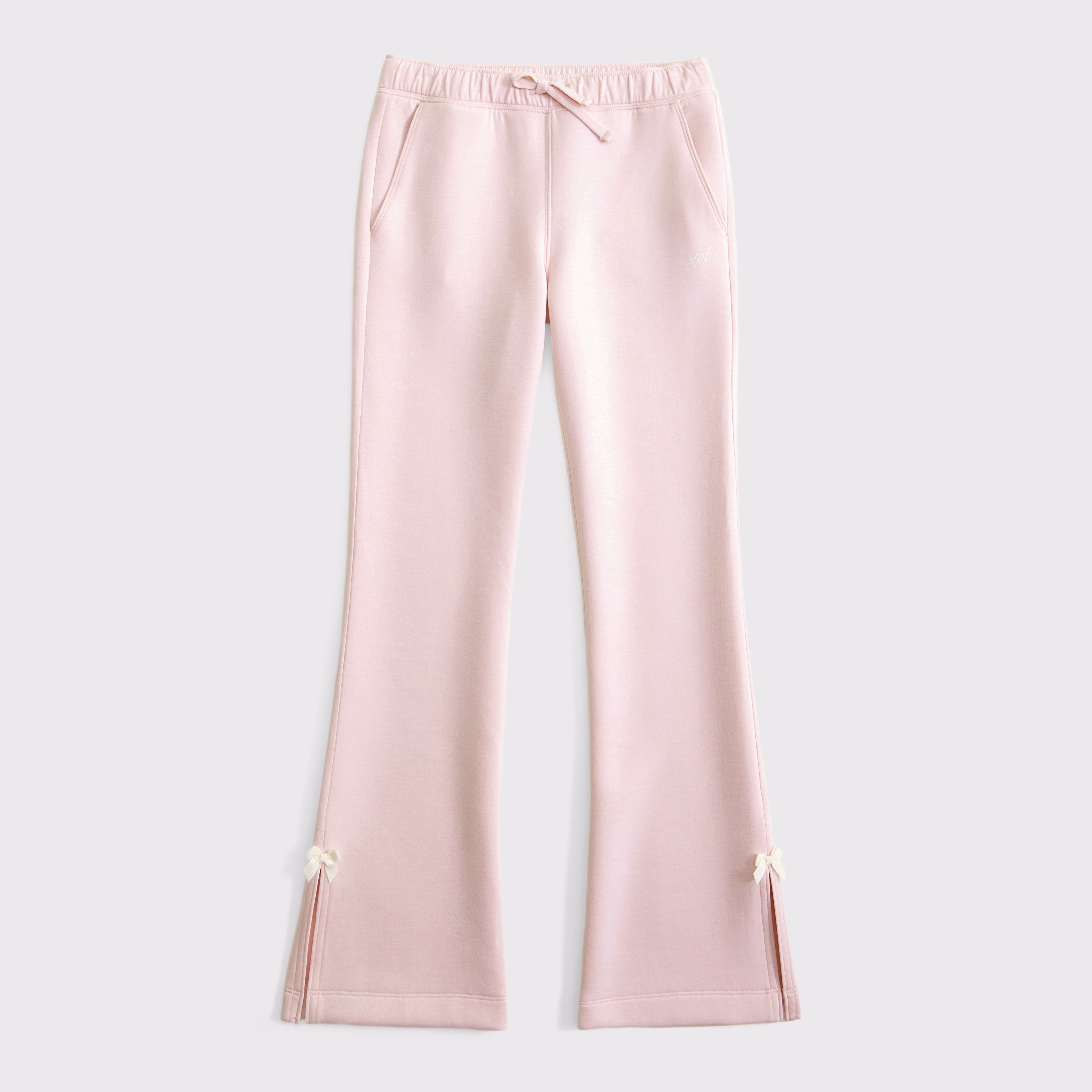 Abercrombie & Fitch Ypb Neoknit Bootcut Bow Sweatpants In Pink