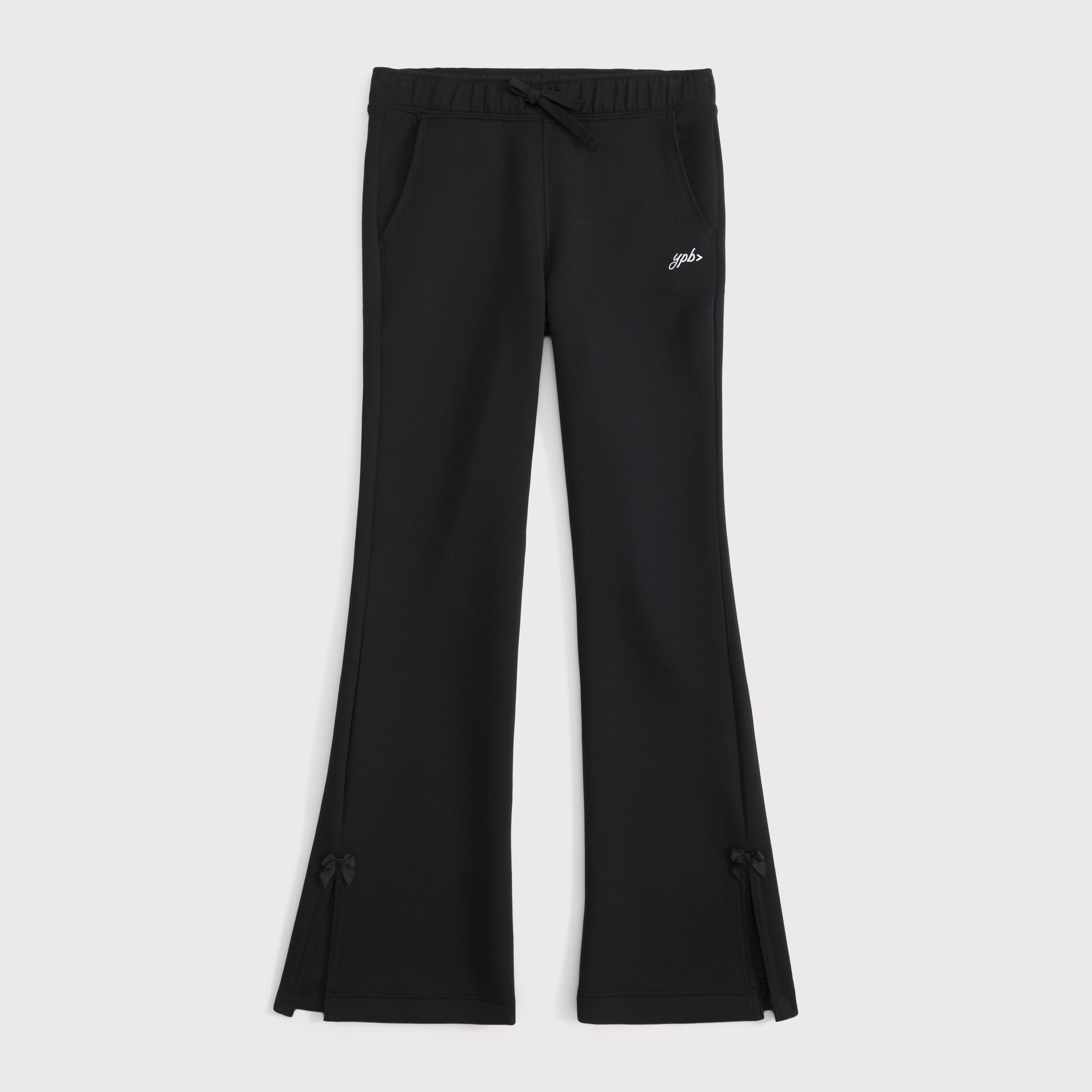 Abercrombie & Fitch Kids' Ypb Neoknit Bootcut Bow Sweatpants In Black