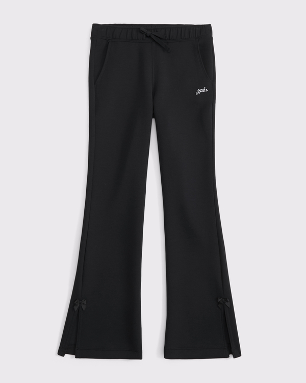 ypb neoknit bootcut bow sweatpants, Black view 1