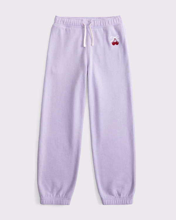 graphic fleece sweatpants, Light Purple view 1