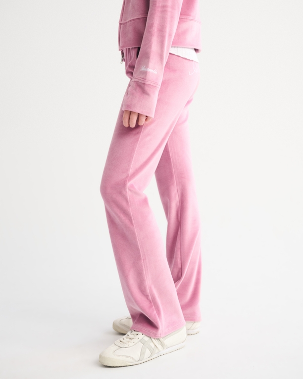 velour low rise bootcut sweatpants