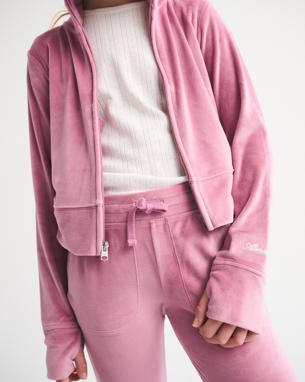 velour low rise bootcut sweatpants