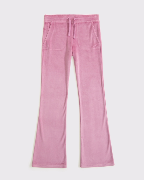 velour low rise bootcut sweatpants, Pink view 2