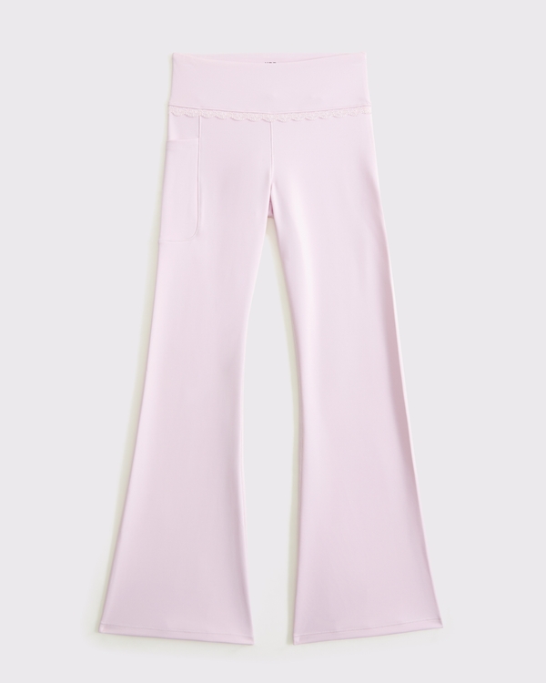 ypb lace-trim flare leggings, Light Pink view 1