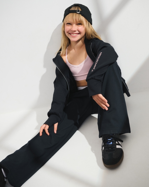 ypb wide leg sweatpants, Black view 1